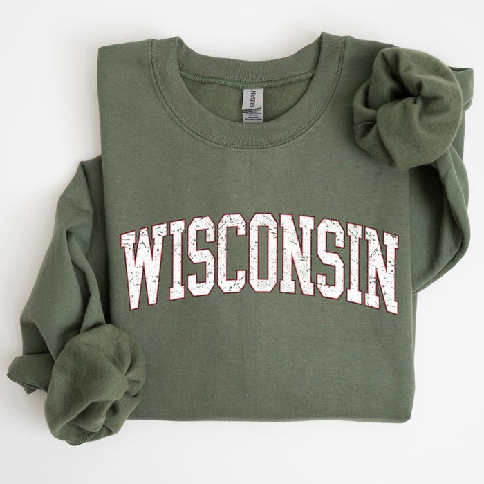 Wisconsin Football Game Day Big Game Touchdown Tailgate Party University State Sweatshirt