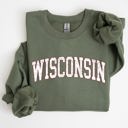 Small Military Green Wisconsin Football Game Day Big Game Touchdown Tailgate Party University State Sweatshirt