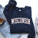 Medium Navy Wisconsin Football Game Day Big Game Touchdown Tailgate Party University State Sweatshirt