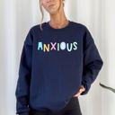 XXL Navy Anxious Positivity Sarcastic Mental Health Awareness Moms Cozy Graphic Sweatshirt