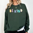 XXL Forest Green Be Kind Positivity Humor Sarcasm Mental Health Colorful Pastel Motivational Everyday Wear Sweatshirt