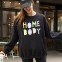 Small Black Homebody Positivity Sarcastic Mental Health Pastel Colorful Crewneck Sweatshirt Everyday Comfort Vibes