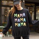 XXL Black Mama Mama Mama Positivity Sarcastic Mental Health Colorful Pastel Crewneck Sweatshirt