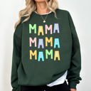 XXL Forest Dark Green Mama Mama Mama Positivity Sarcastic Mental Health Colorful Pastel Crewneck Sweatshirt