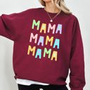 XXL Maroon Mama Mama Mama Positivity Sarcastic Mental Health Colorful Pastel Crewneck Sweatshirt