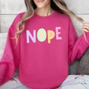  Nope Positivity Funny Sarcastic Mental Health Colorful Pastel Vibes Cozy Soft Everyday Sweatshirt
