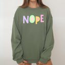  Nope Positivity Funny Sarcastic Mental Health Colorful Pastel Vibes Cozy Soft Everyday Sweatshirt