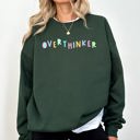 Medium Forest Dark Green Overthinker Positivity Sarcastic Colorful Pastel Crewneck Design Embracing Mental Health Journey Sweatshirt