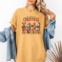 XXXL Mustard All Booked For Christmas Reindeer Santa Snowman Teacher Books Comfort Colors Tee