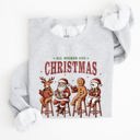  All Booked For Christmas Reindeer Santa Snowman Teacher Books Holiday Sweatshirt
