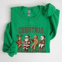 Small Irish Bright Green All Booked For Christmas Reindeer Santa Snowman Teacher Books Holiday Sweatshirt