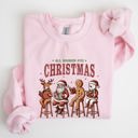 XL Light Pink All Booked For Christmas Reindeer Santa Snowman Teacher Books Holiday Sweatshirt