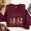 XXL Maroon All Booked For Christmas Reindeer Santa Snowman Teacher Books Holiday Sweatshirt