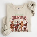 Small Sand All Booked For Christmas Reindeer Santa Snowman Teacher Books Holiday Sweatshirt
