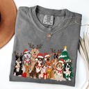  Christmas Dogs Antlers Reindeer Santa Dog Lover Holiday Edition Comfort Colors Tee