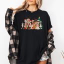 Medium Black Christmas Dogs Antlers Reindeer Santa Dog Lover Holiday Edition Comfort Colors Tee