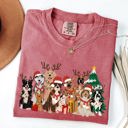 XXL Crimson Red Christmas Dogs Antlers Reindeer Santa Dog Lover Holiday Edition Comfort Colors Tee