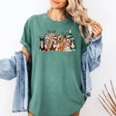 XL Light Green Christmas Dogs Antlers Reindeer Santa Dog Lover Holiday Edition Comfort Colors Tee