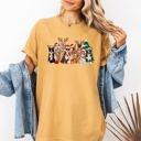 Medium Mustard Christmas Dogs Antlers Reindeer Santa Dog Lover Holiday Edition Comfort Colors Tee