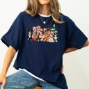 Medium Navy Christmas Dogs Antlers Reindeer Santa Dog Lover Holiday Edition Comfort Colors Tee