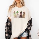 XXL Ivory Cream Christmas Dogs Santa Retriever Labrador Holiday Pups In Santa Hats Comfort Colors Tee