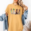 XXXL Mustard Christmas Dogs Santa Retriever Labrador Holiday Pups In Santa Hats Comfort Colors Tee