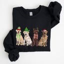 XXXL Black Christmas Dogs Retriever Labrador Santa Claus Holiday Scene Illustration Sweatshirt