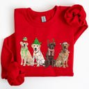 XXL Red Christmas Dogs Retriever Labrador Santa Claus Holiday Scene Illustration Sweatshirt