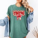 Large Light Green Christmas Mama Ribbon Bows Santa Classic Retro Tshirt Graphic Comfort Colors Tee