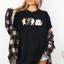 Medium Black Festive Christmas Party Cats Santa Cute Cat Lover Graphic Edition Comfort Colors Tee