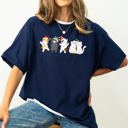 XXXL Navy Festive Christmas Party Cats Santa Cute Cat Lover Graphic Edition Comfort Colors Tee