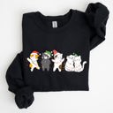Small Black Christmas Party Cats Santa Cat Lover Cozy Festive Warm Comfort Lifestyle Sweatshirt