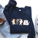 XXL Navy Christmas Party Cats Santa Cat Lover Cozy Festive Warm Comfort Lifestyle Sweatshirt