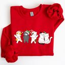Large Red Christmas Party Cats Santa Cat Lover Cozy Festive Warm Comfort Lifestyle Sweatshirt