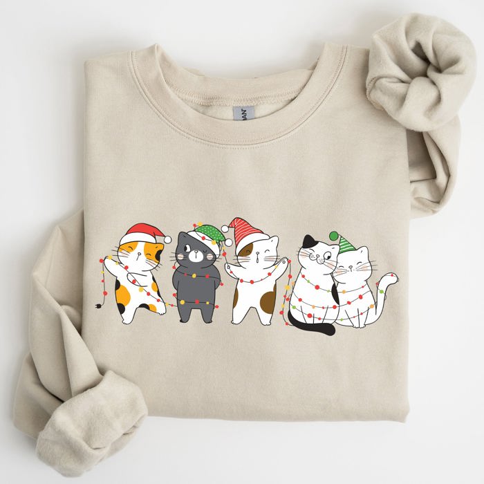 Christmas Party Cats Santa Cat Lover Cozy Festive Warm Comfort Lifestyle Sweatshirt