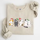 XXXL Sand Christmas Party Cats Santa Cat Lover Cozy Festive Warm Comfort Lifestyle Sweatshirt