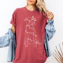 XXL Crimson Red Christmas Pit Bull Lights Santa Holiday Cheer Dog Lover Edition Comfort Colors Tee
