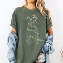 Large Moss Dark Green Christmas Pit Bull Lights Santa Holiday Cheer Dog Lover Edition Comfort Colors Tee
