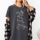 XXXL Pepper Dark Gray Christmas Pit Bull Lights Santa Holiday Cheer Dog Lover Edition Comfort Colors Tee