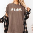  Cute Ghosts Lace Halloween Girly Coquette Bow Ribbon Spooky Night Comfort Colors Tee