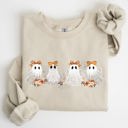 XXL Sand Cute Ghosts Lace Halloween Girly Coquette Bow Ribbon Spooky Charm Print Sweatshirt