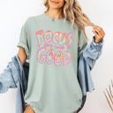 XXXL Bay Light Sage Focus On The Good Retro Groovy Positivity Mental Health Vibes For Everyday Mindset Uplift Comfort Colors Tee