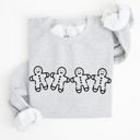 Medium Ash Light Gray Gingerbread Men Christmas Classic Traditional Winter Santa Cozy Premium Cotton Blend Sweatshirt