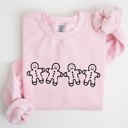 XXL Light Pink Gingerbread Men Christmas Classic Traditional Winter Santa Cozy Premium Cotton Blend Sweatshirt