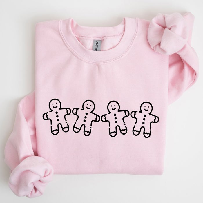 Gingerbread Men Christmas Classic Traditional Winter Santa Cozy Premium Cotton Blend Sweatshirt