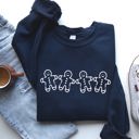 Small Navy Gingerbread Men Christmas Classic Traditional Winter Santa Cozy Premium Cotton Blend Sweatshirt