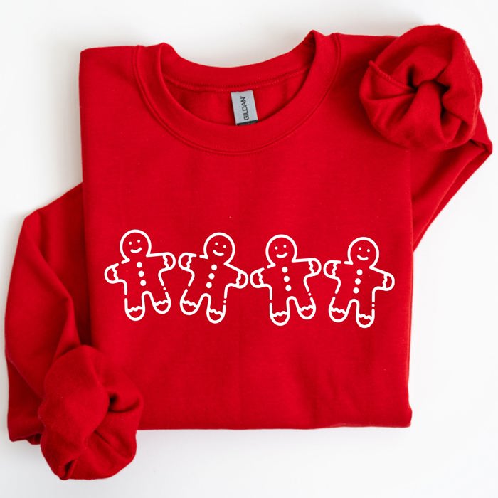 Gingerbread Men Christmas Classic Traditional Winter Santa Cozy Premium Cotton Blend Sweatshirt