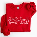 XXXL Red Gingerbread Men Christmas Classic Traditional Winter Santa Cozy Premium Cotton Blend Sweatshirt