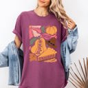  Grateful Thankful Blessed Autumn Thanksgiving Flowers Pumpkins Pilgrims Comfort Colors Tee
