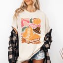 Large Ivory Cream Grateful Thankful Blessed Autumn Thanksgiving Flowers Pumpkins Pilgrims Comfort Colors Tee